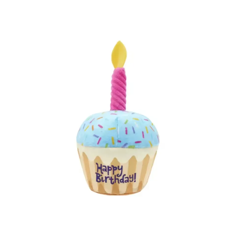 1Pc Dog Birthday Cake Toy Soft Plush Squeaky with Colourful Candles Durable Funny Stuffed Chew for Large Breeds Birthday Gift view 6