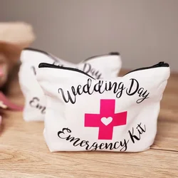 Wedding day Survival Emergency Kit Makeup Bag Bridal Shower bachelorette hen Party decoration sign bride Bridesmaid welcome gift