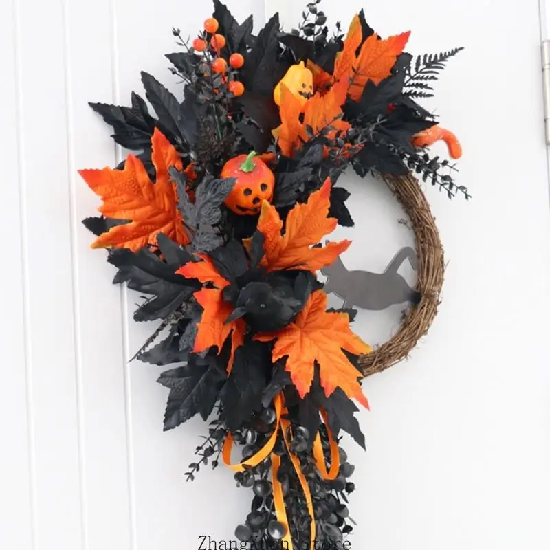 Türkranz mit schwarzer Krähenfigur für Wand- und Party-Styling 3XUF – Detail 8