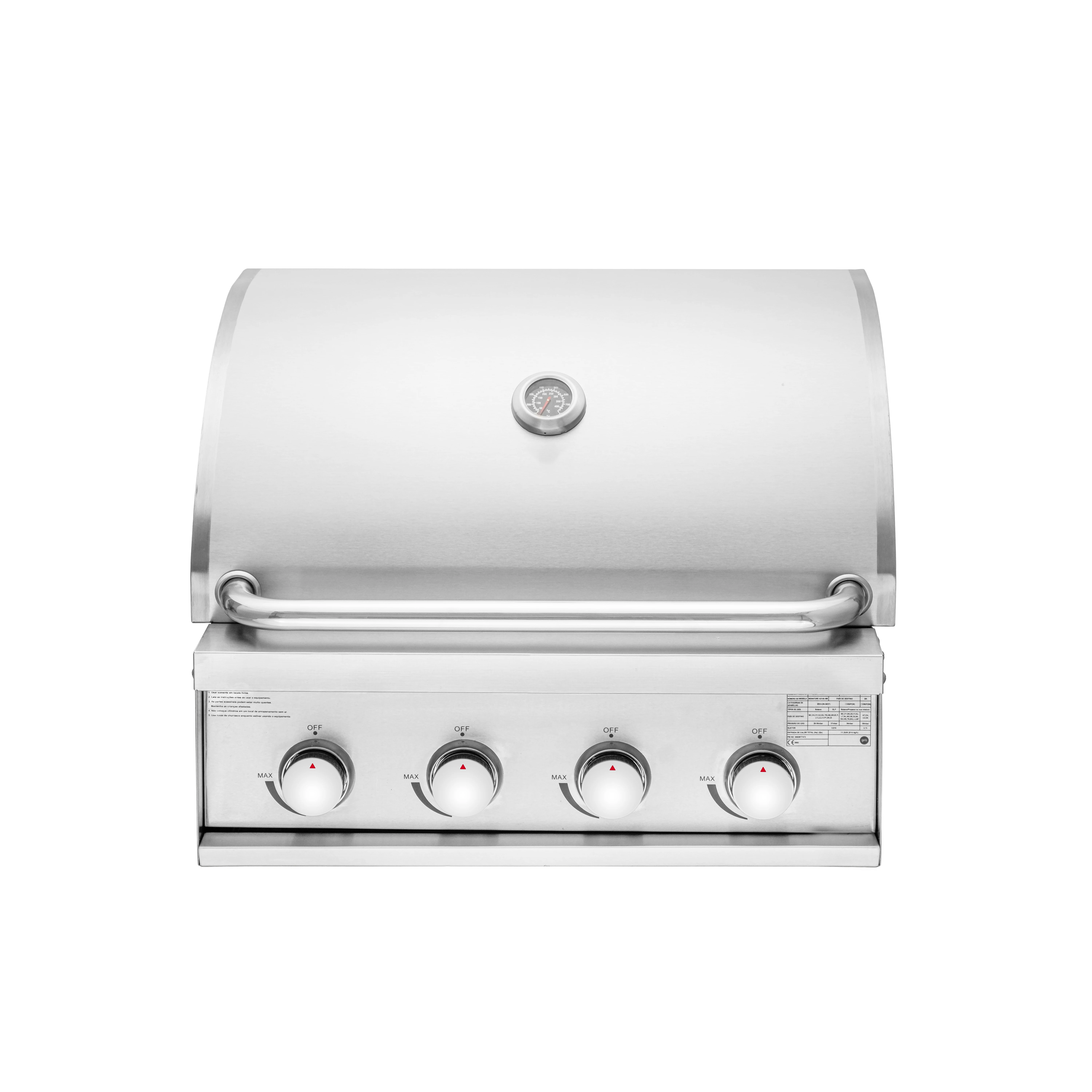 

Made in China Electronic Ignition 4 Burners Stainless Steel Gas Built-In BBQ Grills