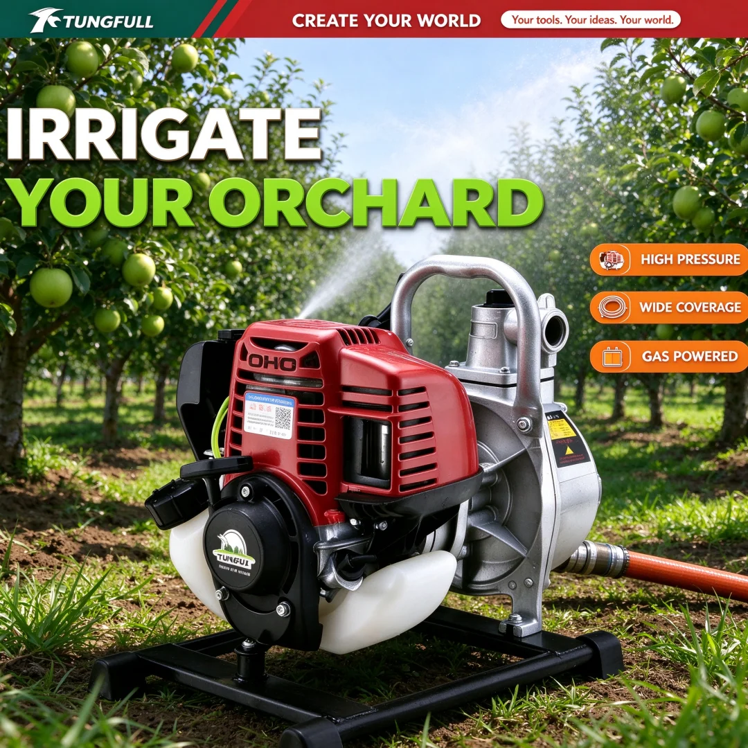 Gas Water PumpSelf Priming Agricultural Water Pump 2 Stroke 4 Stroke Strong Suction Easy Start for Crop Field Garden Watering
