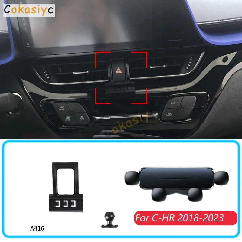 Support de téléphone portable pour voiture, pour Toyota C HR CHR 2018 – 2023, support à gravité, support horizontal pour GPS, accessoires avec base