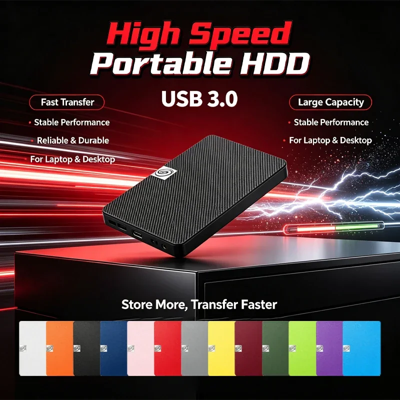 13 Colors Portable External Hard Drive 2.5 Inch USB3.0 High Speed Data Storage Disk Large Capacity HDD for Laptop Desktop PC