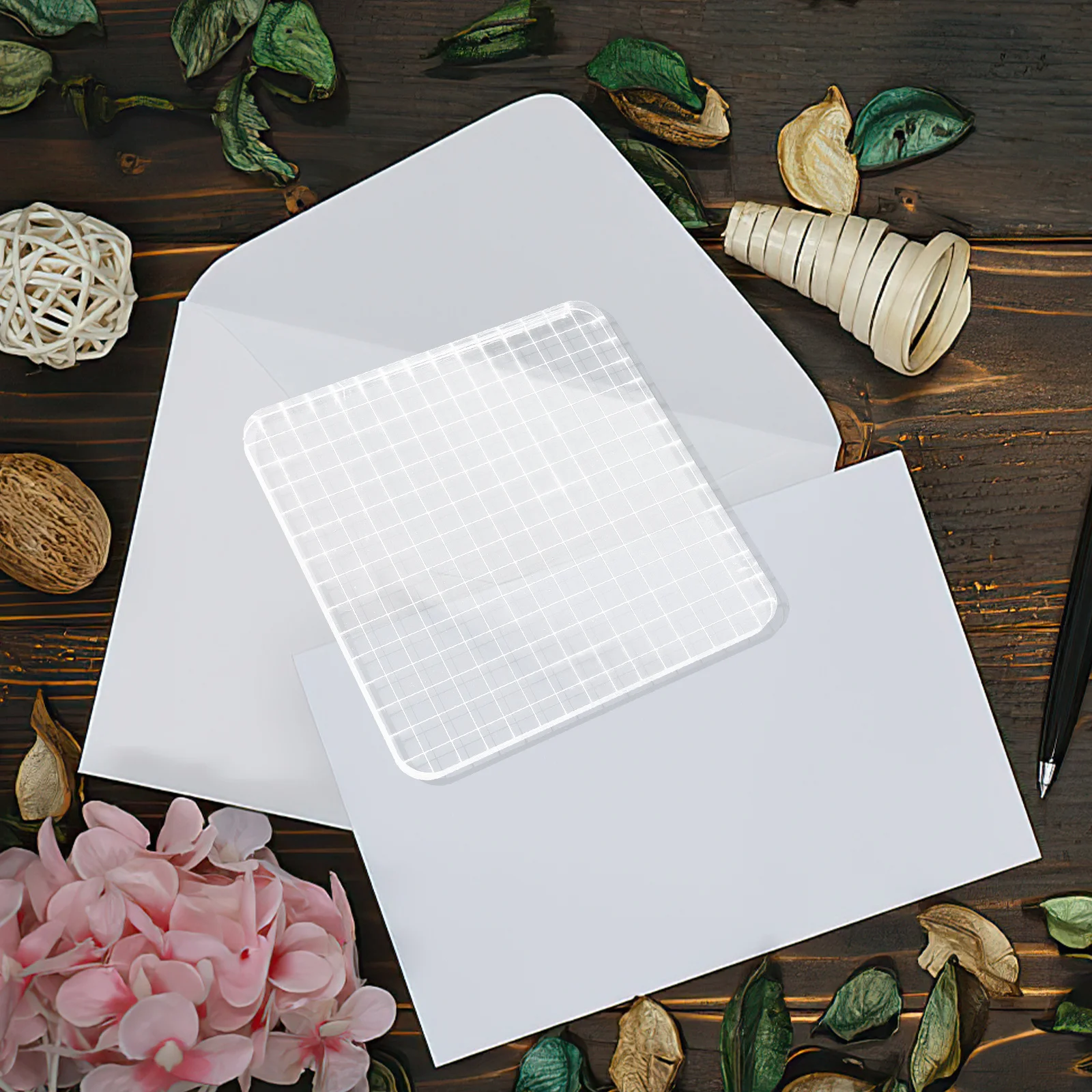 

Transparent Acrylic Stamp Block Sturdy Clear Stamping Tool Perfect for DIY Projects Cards Invitations Notebooks Journals