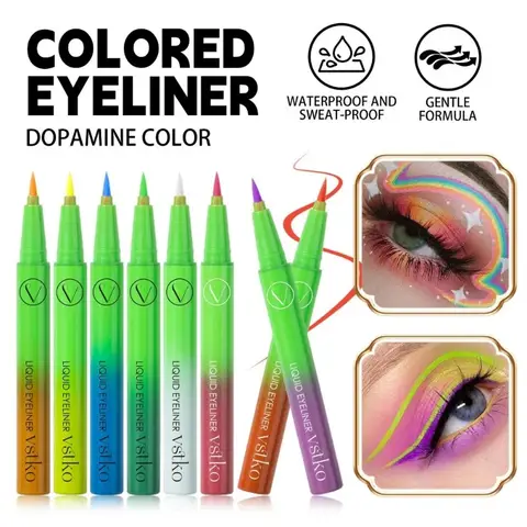 Colored Liquid Eyeliner Matte Chameleon Easy To Wear Eye Liner Pen Quick Dry Smooth Waterproof Blue Eyeliner Makeup Cosmetic