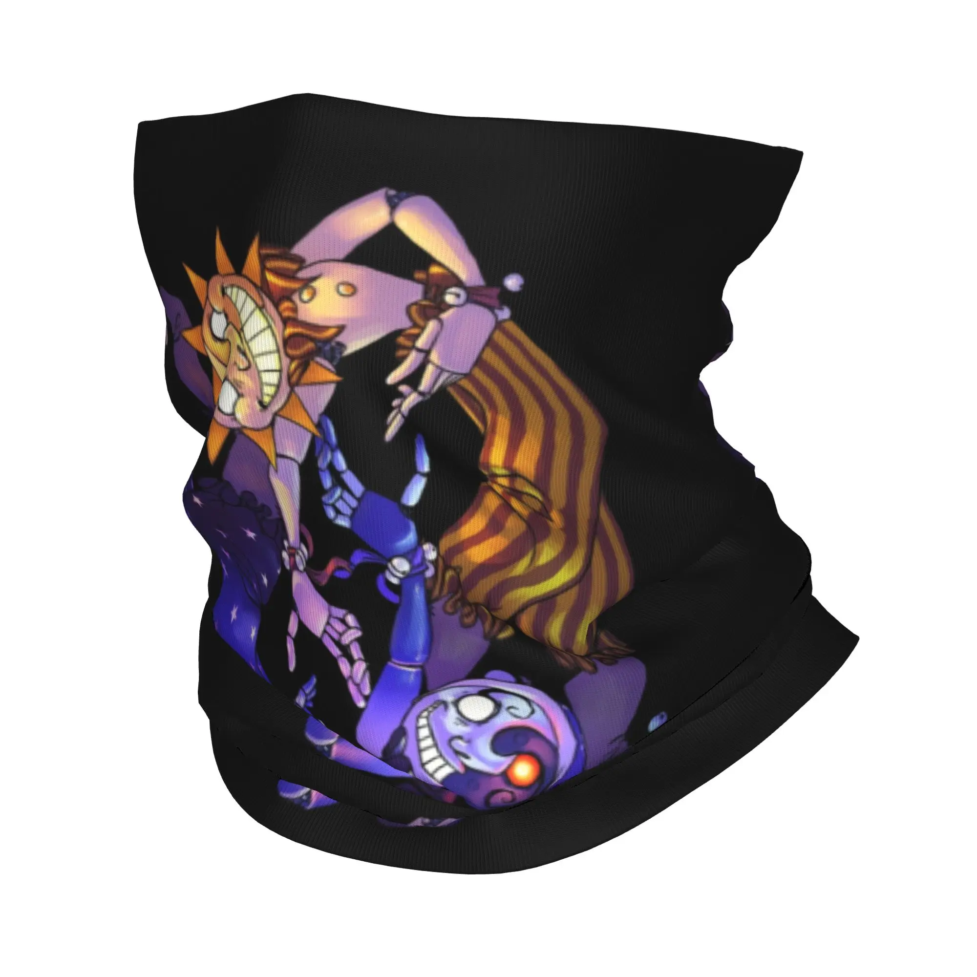 Sol y luna FNAF seguridad trastado Bandana calentador de cuello hombres mujeres invierno esquí senderismo bufanda polaina Sundrop Moondrop cubierta facial