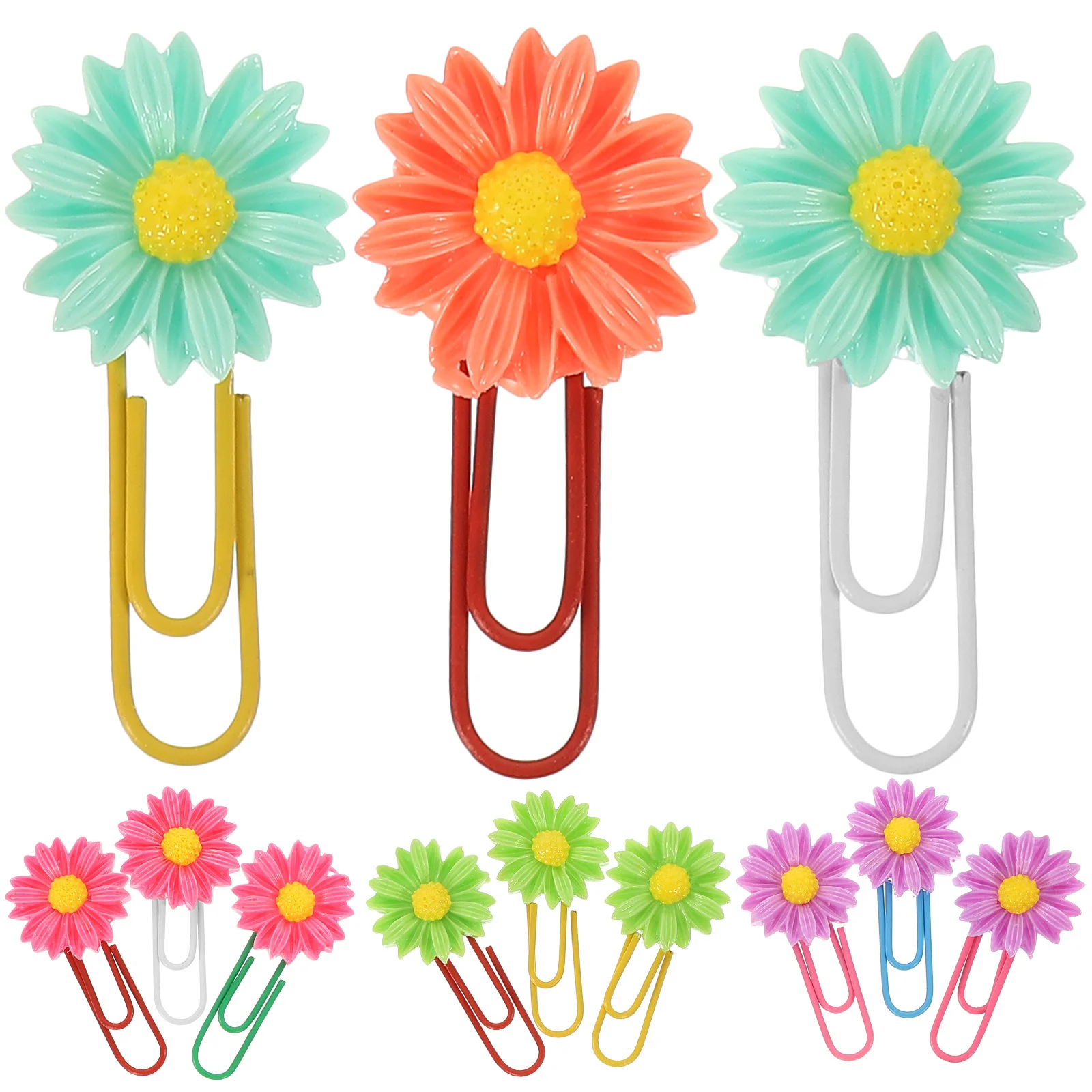 12 قطعة زهرة مطلية بالذهب المرجعية دبابيس ورق الزخرفية المعادن الأزهار مقاطع ل سجل القصاصات ملاحظات مكتب المنزل الزفاف #6