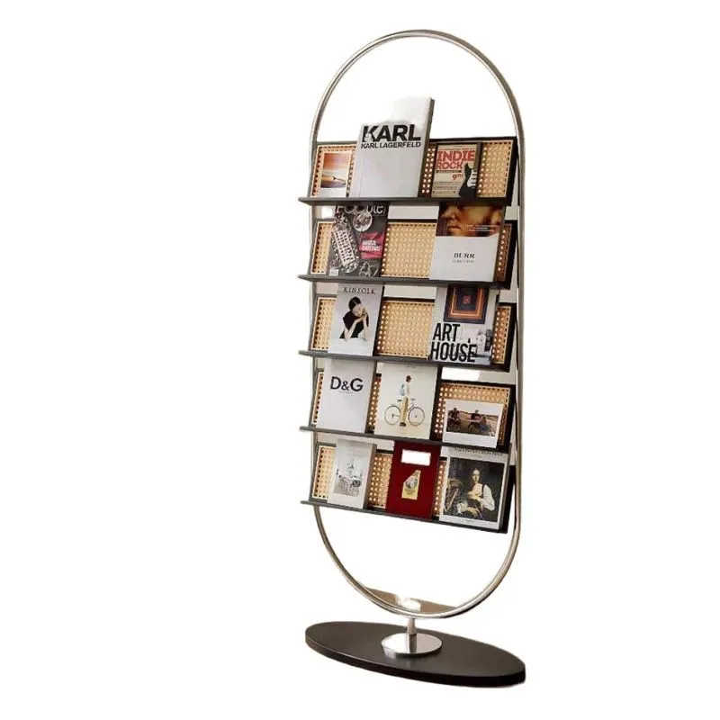 

Medieval magazine rack multi-functional storage study living room decoration floor display stand solid wood newspaper storage