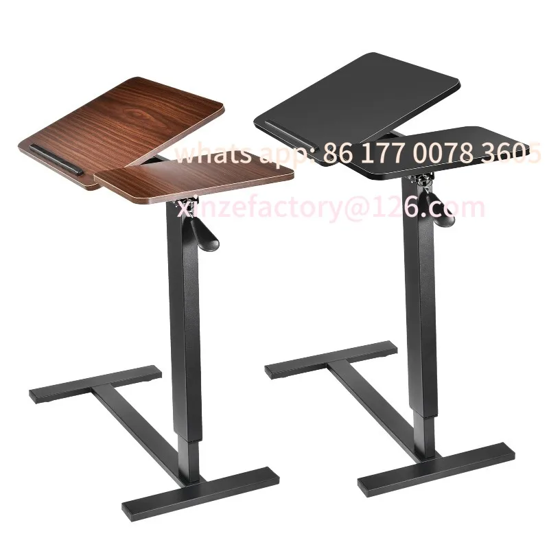 

Customizable Adjustable Height Sit Stand Desk, Pneumatic Lift Computer Table Workstation for Living Room Bedroom Home Dorm