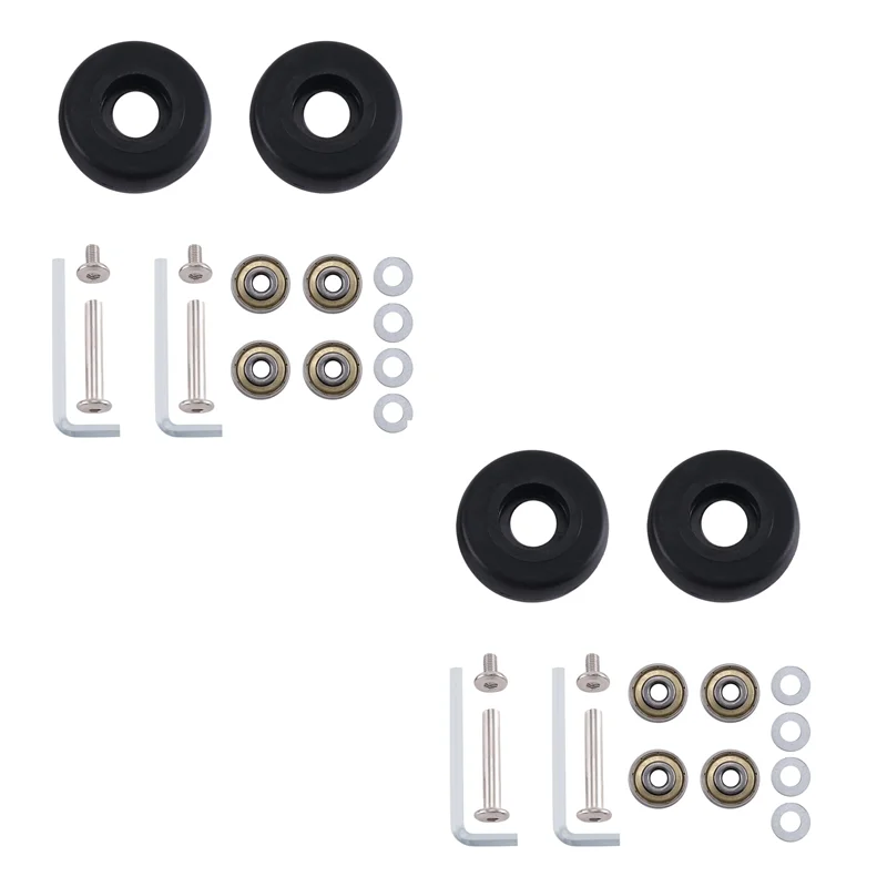 48 مللي متر X18mm 2 زوج الأمتعة حقيبة استبدال عجلات المحاور ديلوكس إصلاح الأمتعة استبدال عجلات الأسود-B61B