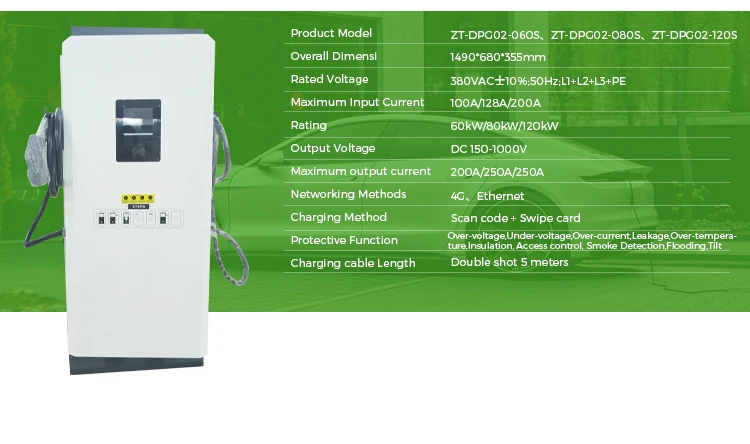 Professional Fast Ev Electric Vehicle Charger Solution 120kw Charging Station for Community/home/parking Lots