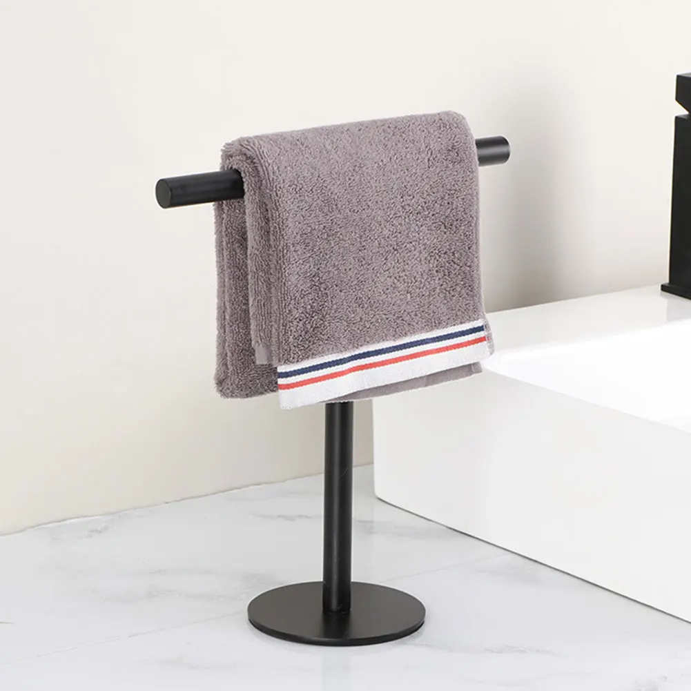 Stainless Steel Towel Rack Free Standing Bath Towel Bar Stand with Heavy Base for Bathroom Kitchen Vanity Countertop