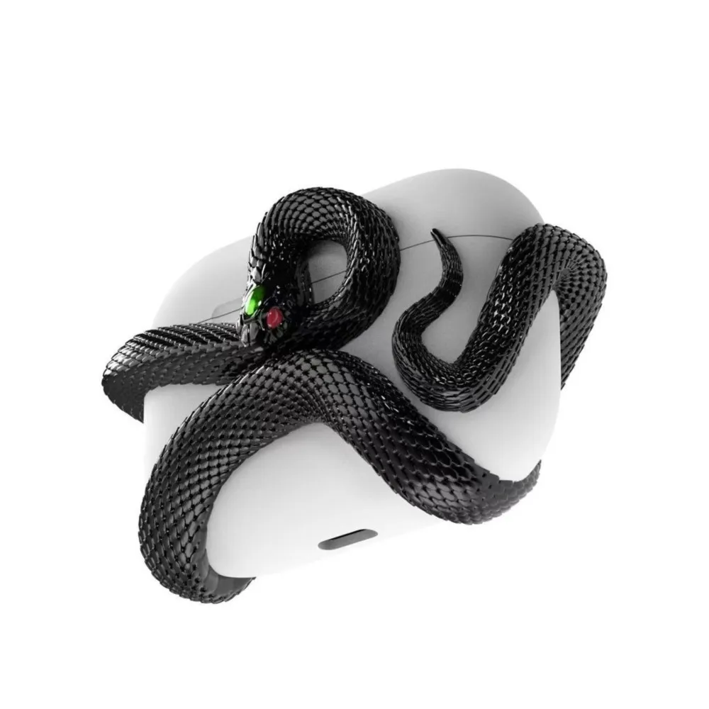 New Luxury white 3D Snake Airpod Case for Airpods Pro 2 3 4 Apple Bluetooth headset Cover