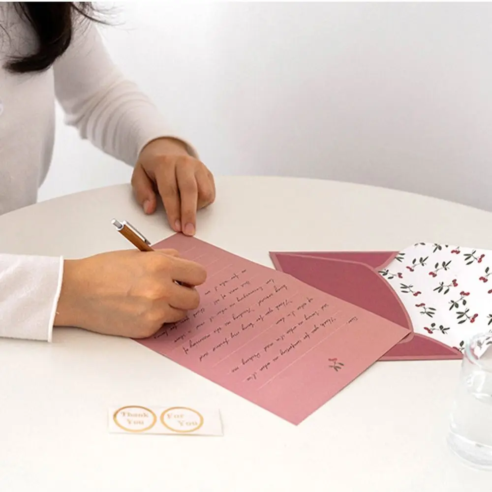 Gift Card Flowers Floral Envelopes DIY Postcard with Stickers Letter Pads Kawaii Greeting Letter Writing Paper Invitations Cards