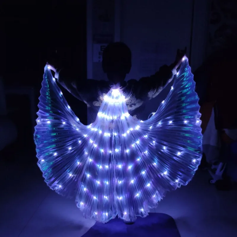 LED Wings Circus Luminous Light Belly Dance Kids Child Butterfly Isis Wing Belly Dance Party Halloween Tron Led Cape Show