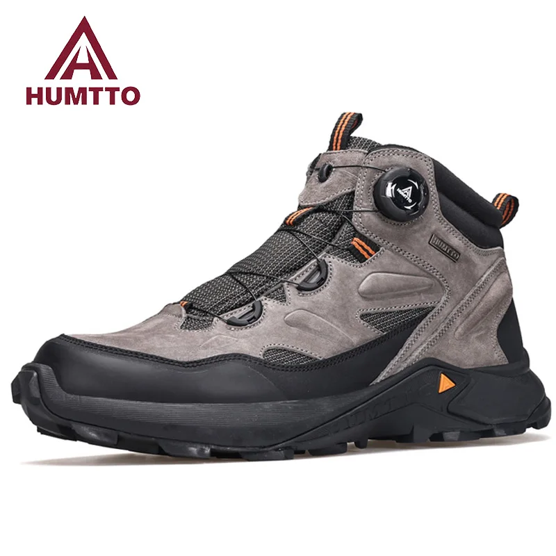 HUMTTO 2023 Hiking Boots Men Cow Leather men trekking shoes Outdoor Sport casual Climbing Mountain Hunting Walking Sneakers