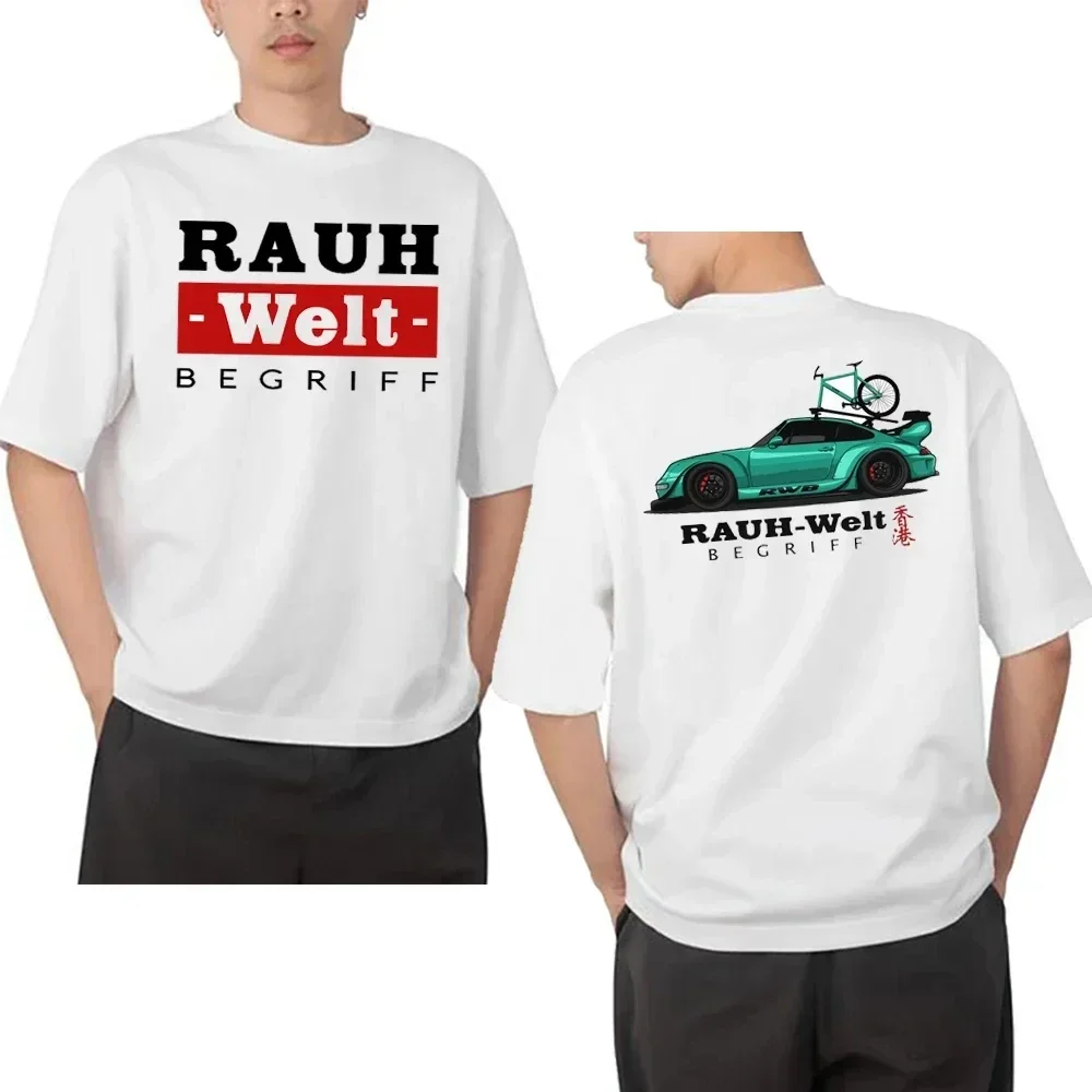 

New Back Retro Turbo RWB 993 T-shirt Men Short Sleeve Hip Hop Street Boy Tops Harajuku Drive Sport Car Fashion White Tees Autumn