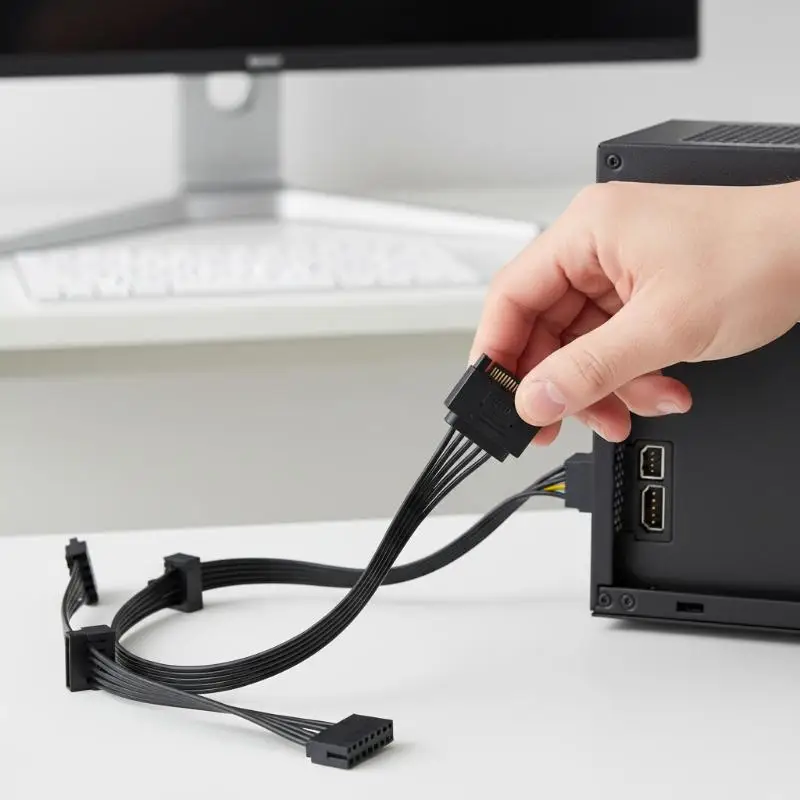 

15 Pin SATA Power Splitter Cable 1 Male to 3/4/5/6 Female Hard Drive Power Extension Cord for DIY PC Server