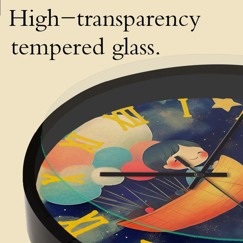 Fairy Tale World Cartoon Round Silent Hanging Wall Clock, Suitable For Living Room, School, Study Room,Bedroom, Children's Gifts