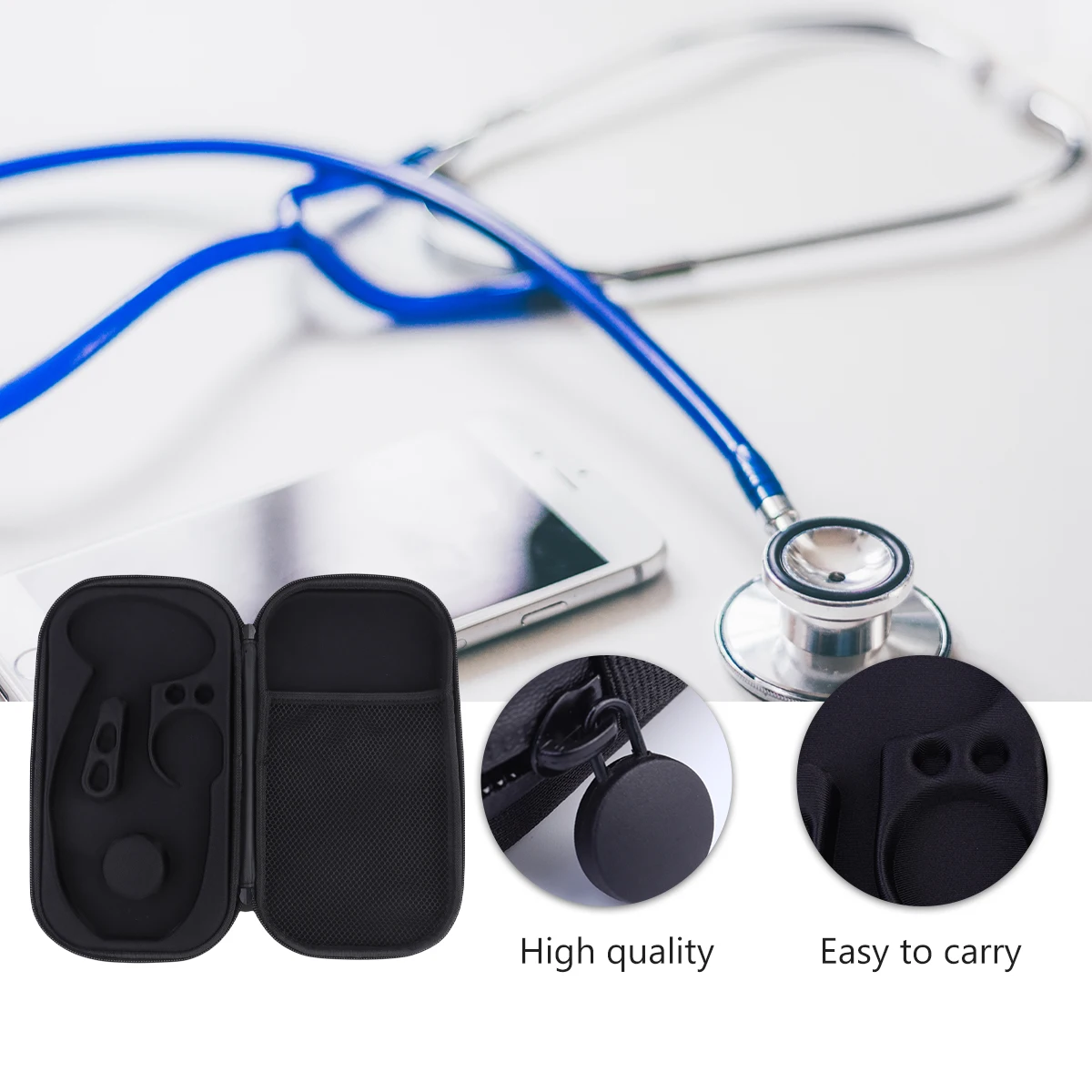 

Stethoscope Storage Box Package Auscultator Protective Case Bracket Carry Flannel Bag Foetal Carrying Pouch