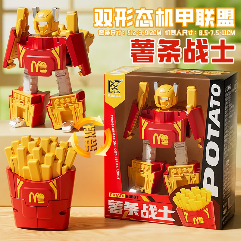 4.5 ''/Trasformazione Giocattoli Anime Figure Giochi Giocattolo Trasformare Gelato Patatine Fritte Burger Robot Regalo Di Compleanno Per Bambini Raccogliere modelli