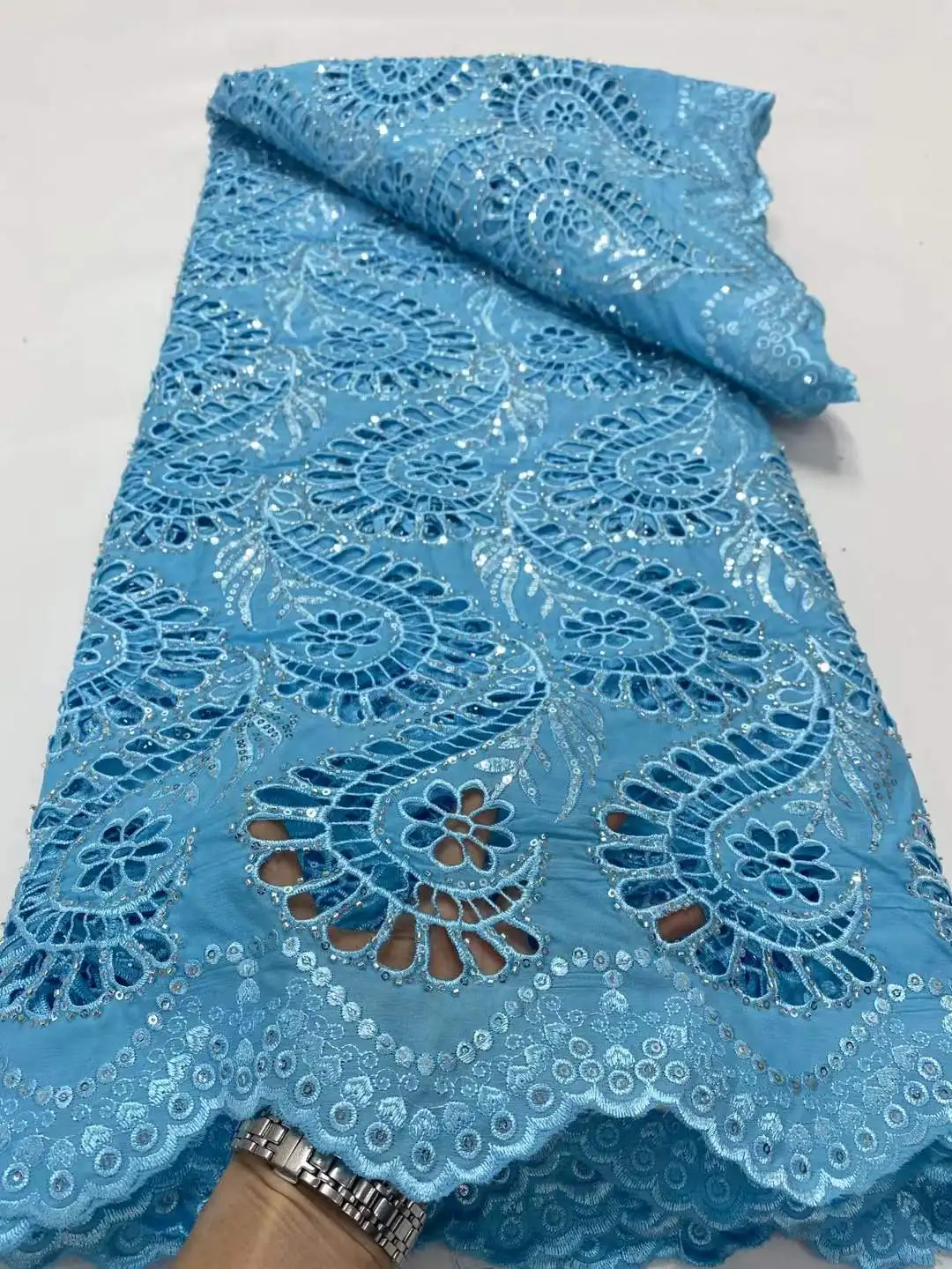 

2025 Latest Guipure Cord Lace Milk Lace Fabric African Lace Fabric Embroidery French Net Lace High Quality For Dress Sewing
