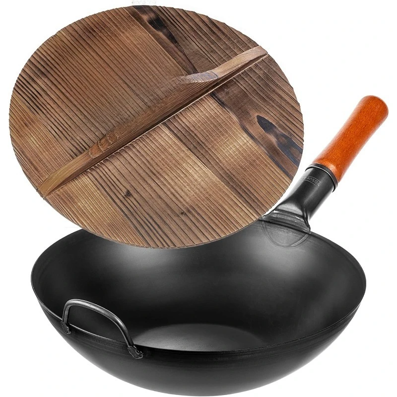 

Carbon Steel Wok Pan 13,5“ with Premium Wok Cover 13,5 inch Pan Lid