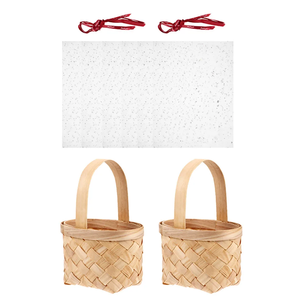 

Wooden Handheld Candy Basket Mini Woven Storage Organizer Decor Tiny Hamper Safe Portable Wedding Birthday Party Christmas