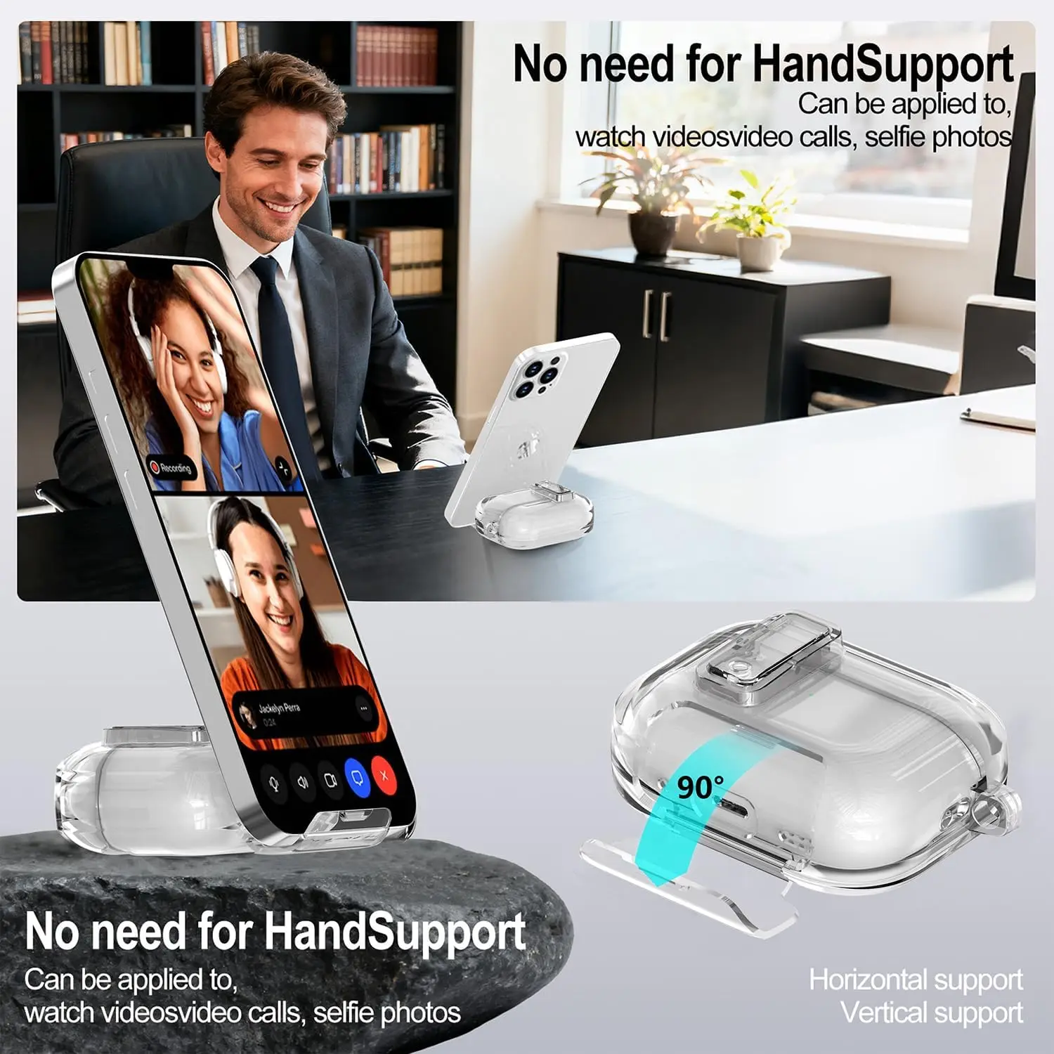 Phone Stand Design For Airpods Pro 3 Clear New Case Soft TPU Magnetic Automatic Lock Earphone Case Accessories For AirPods Pro 3 view 3