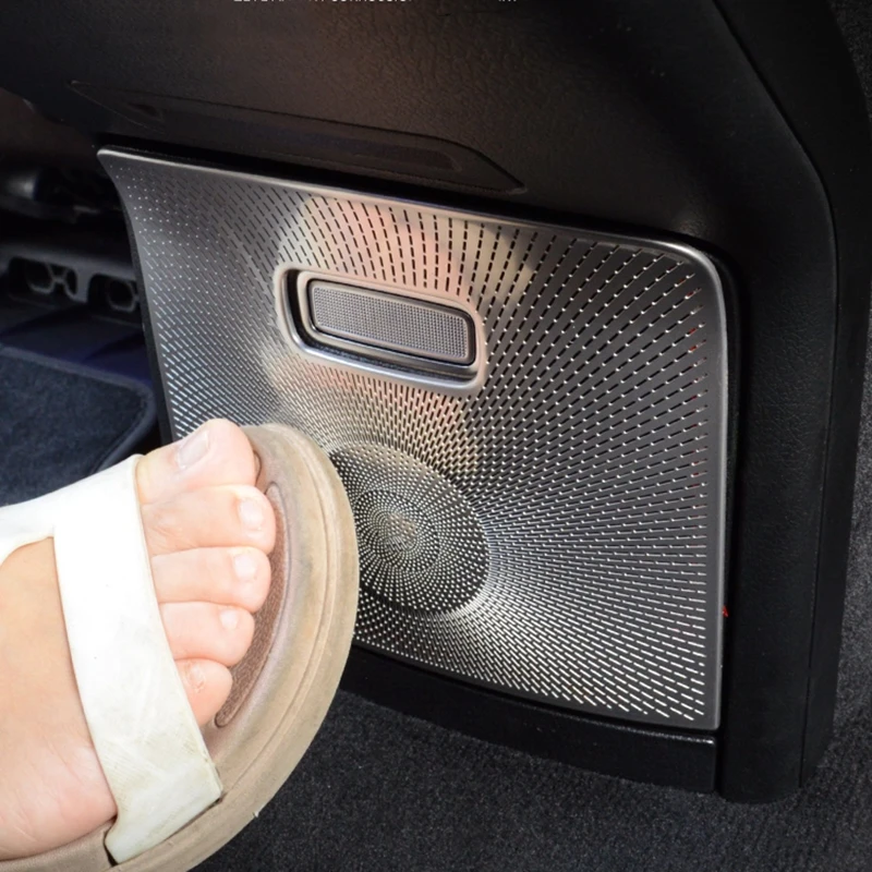 Car Armrest Box Rear Below Anti-kick Loud Speaker Cover Trim Audio Stereo Sticker For Mercedes Benz GLE W167 GLS X167 2020-2021
