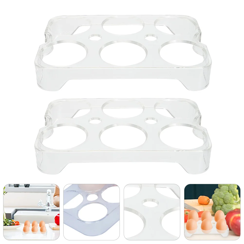 

2 Pcs Egg Shelf Case Tray Holder Refrigerator Food Containers with Lids Storage Box