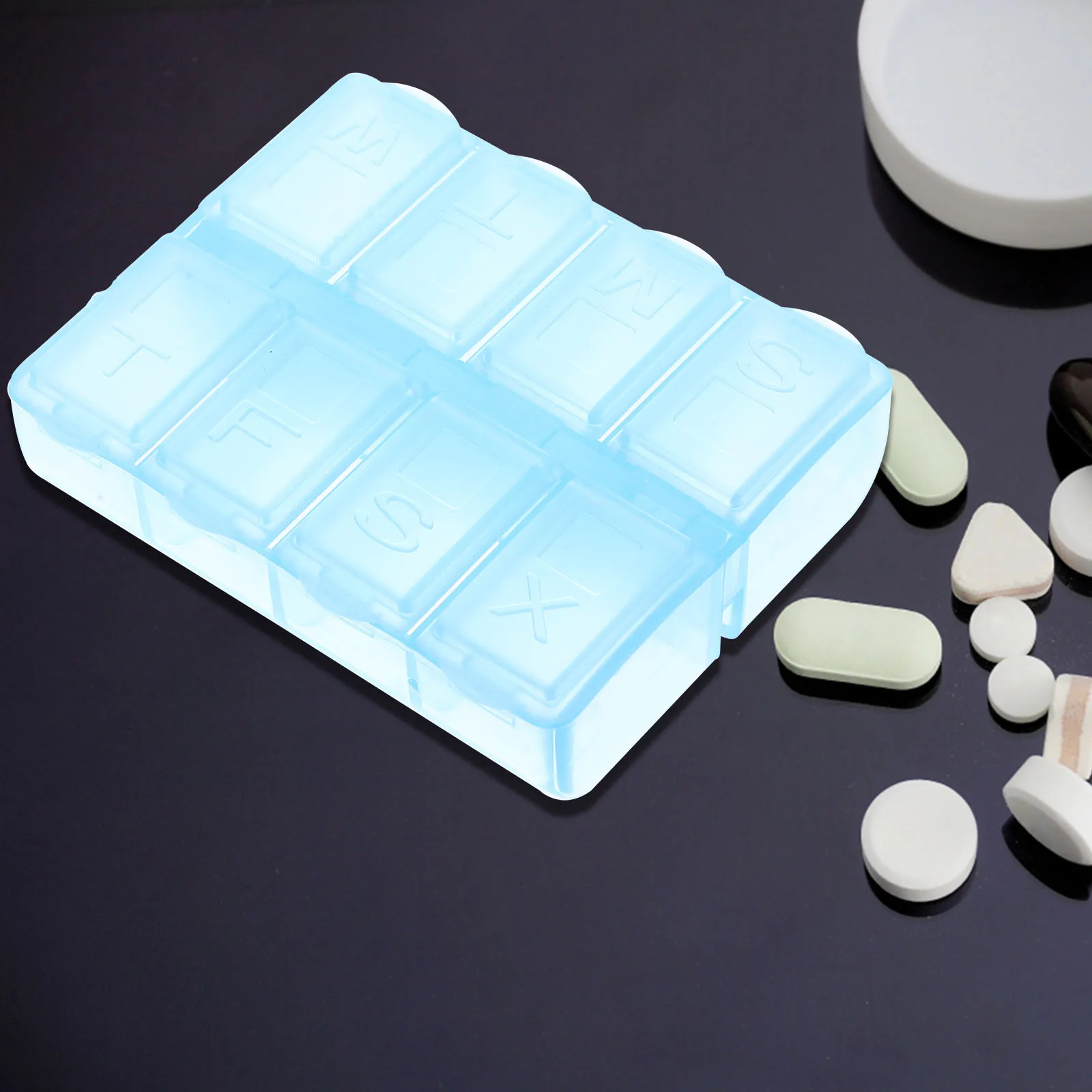 

5Pcs Medicine Organizer Airtight Small Tablet Boxes Travel Portable Compact Household Weekly Pill Carry Durable