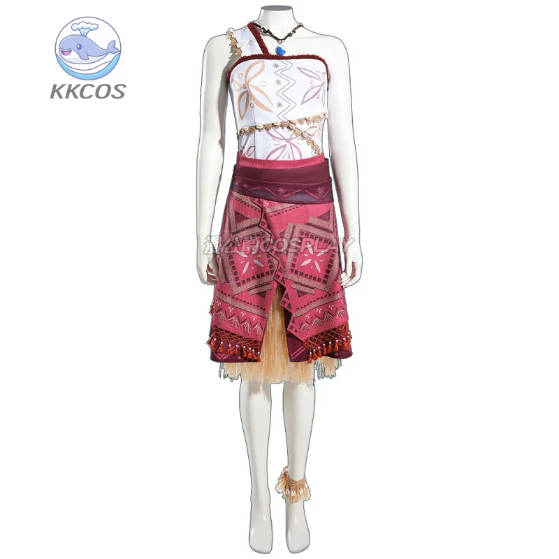 أزياء Moana2 التأثيرية مجموعة البولينيزية البوهيمية فستان مطبوع عليه زهور لحفلات الهالوين ملابس لعب الأدوار KKCos