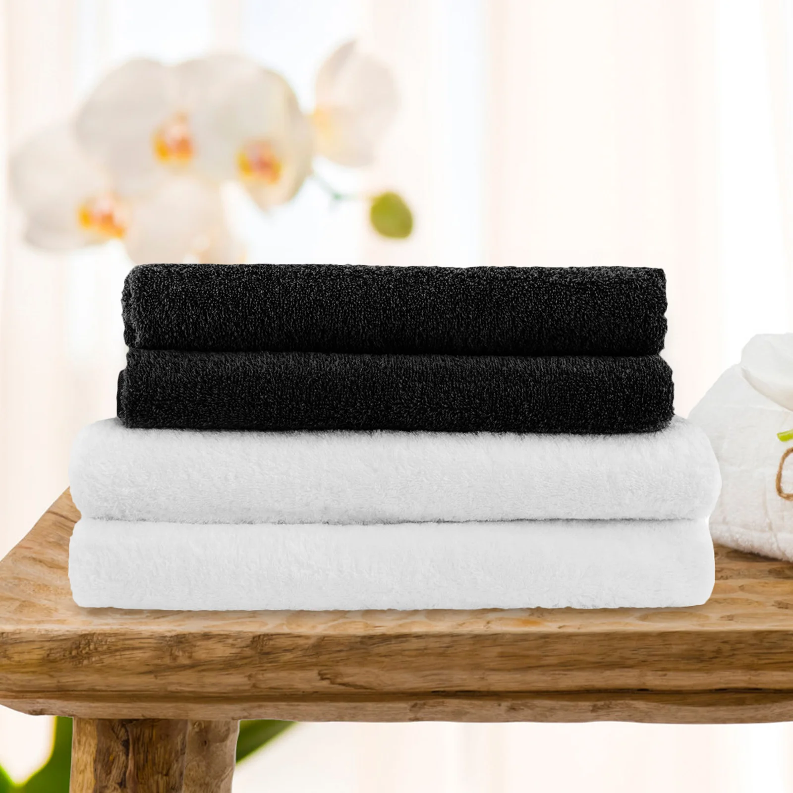 

8pcs Face Towels Kitchen Dish Cloths Black White Strong Absorption Non-Scratch For Dishes Pots Dishwashing Scrubber Cleaning