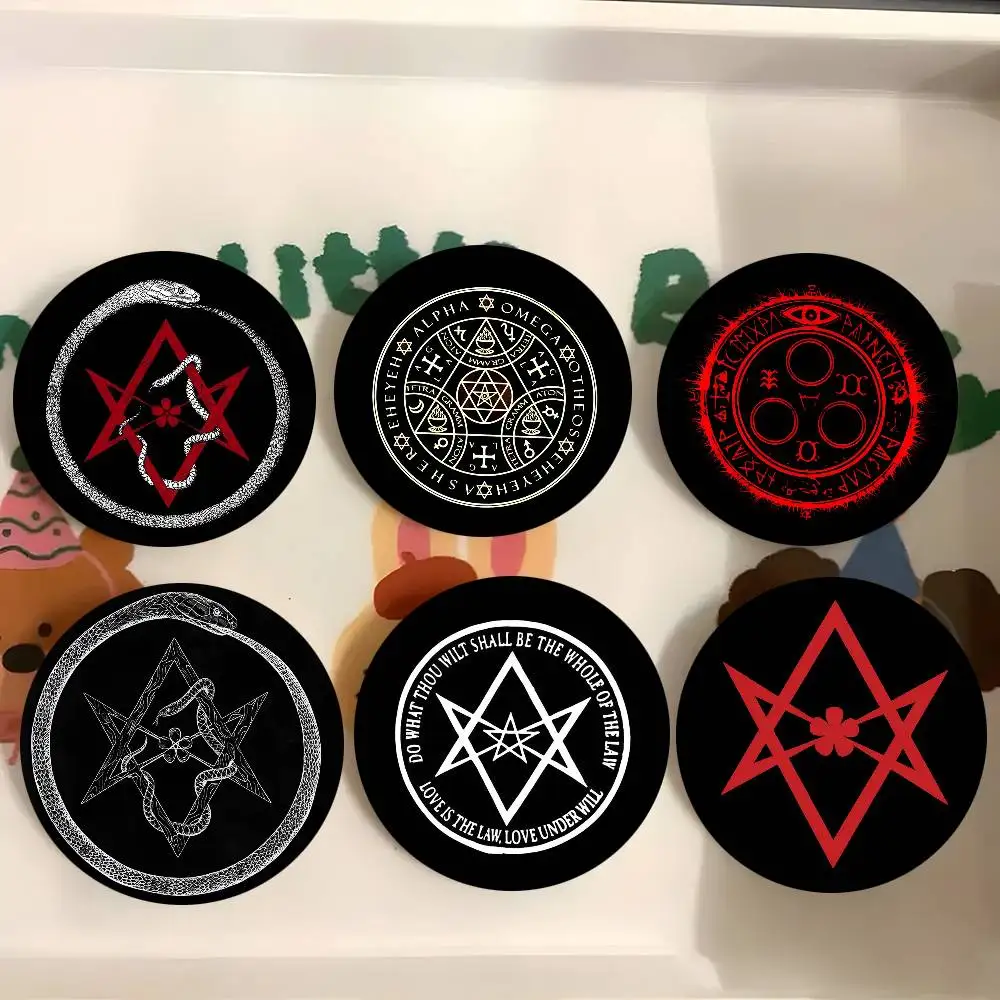 Hexagram Thelema Symbol Badges Round Badge Tinplate Coin Brooch Clothing Backpack Accessories Lapel Pin
