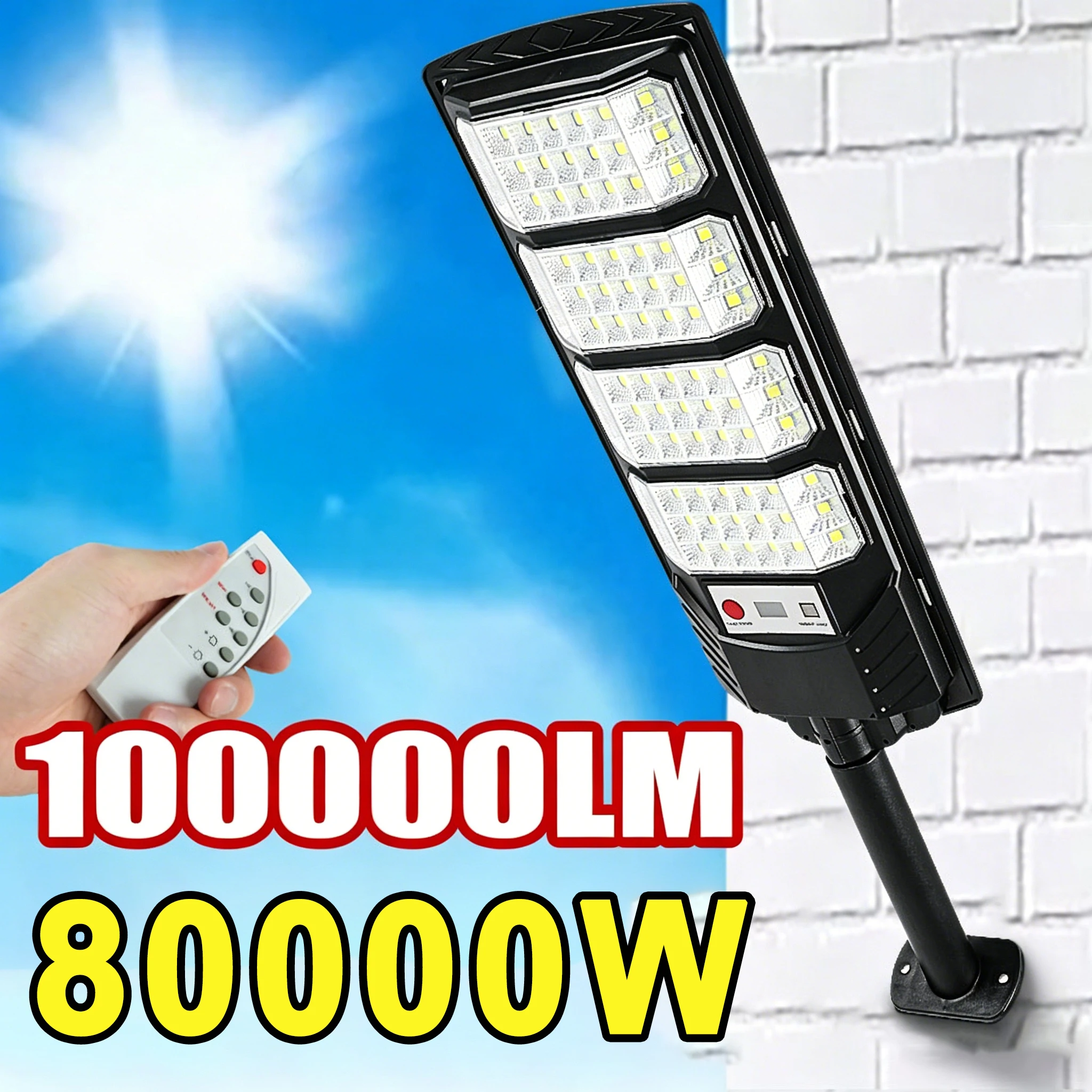 

80000W Newly Upgraded Outdoor Solar Lamp 1000000LM Ultra-Bright Solar Light Courtyard Lights Solar Wall Lamp Street Garden