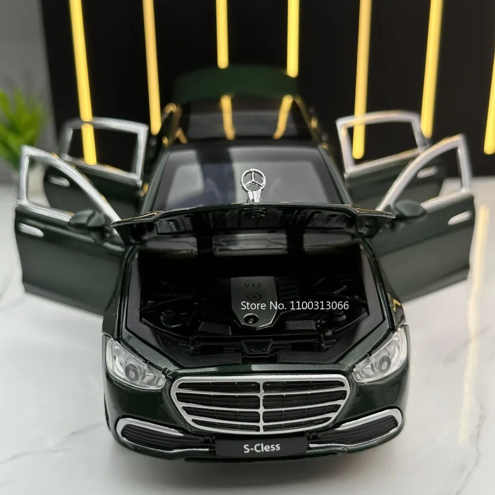 1:24 Scale Maybach S400L Alloy Car Model Diecasts Metal Toy Vehicles Model High Simulation Sound and Light Toy Car for Boy Gifts