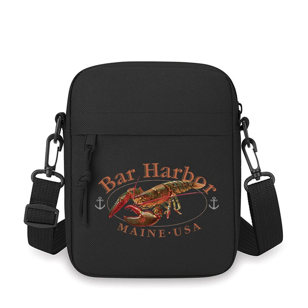 

Lobster Harbor,Maine,Anchor,USA Men Crossbody Bag Single Shoulder Women Cartoon Anime Film Printing Design Unisex