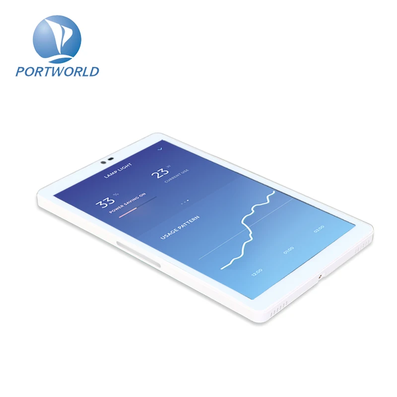 2026unique Portworld YC-SM08P Home Automation 8 Inch Vertical Display Flush Mount RJ45 Android 11 POE Tablet