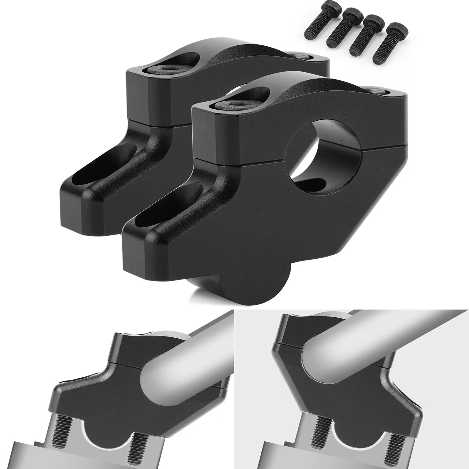 Black  28mm 1 1/8" Handlebar Riser Fat Bar Back Moved Fit For Honda CB1000R CBF 300 NA 2018-2024 CBF 125 NA 2017-2024