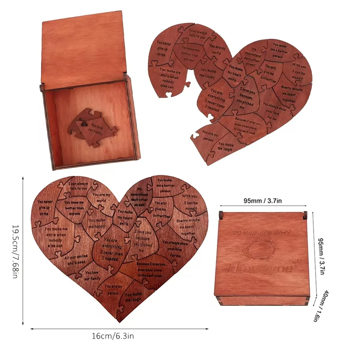 

Create Memories Together: Personalized Wooden Heart Puzzle for Couples