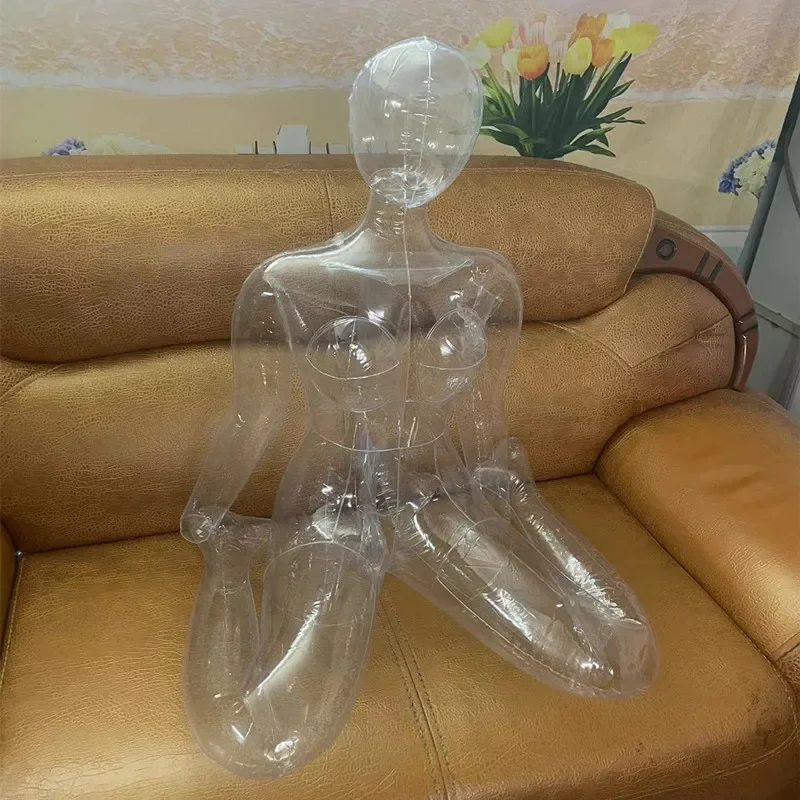 Maniquí inflable transparente de cuerpo entero para mujer, ropa hinchable para Tiro, se puede elegir la exhibición de la postura, 2023