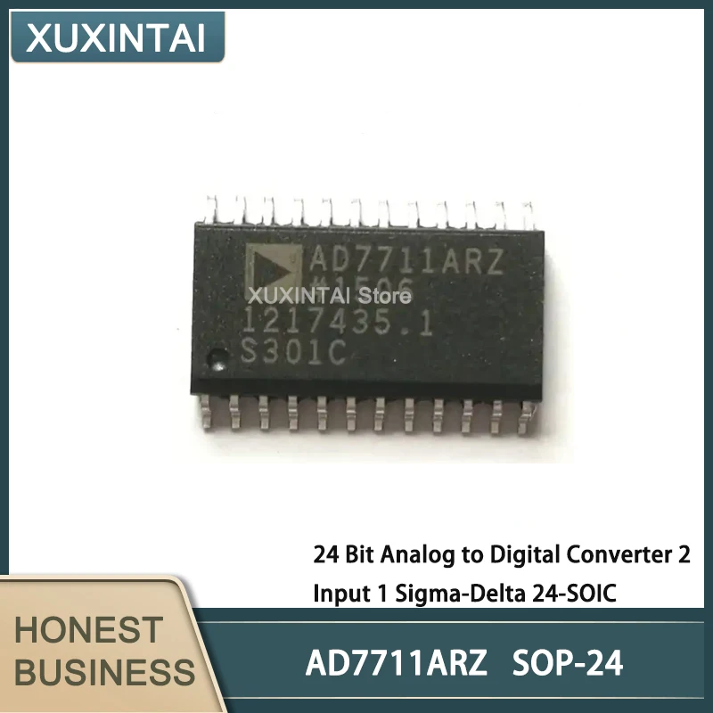 

5Pcs/Lot New Original AD7711ARZ AD7711 24 Bit Analog to Digital Converter 2 Input 1 Sigma-Delta 24-SOIC