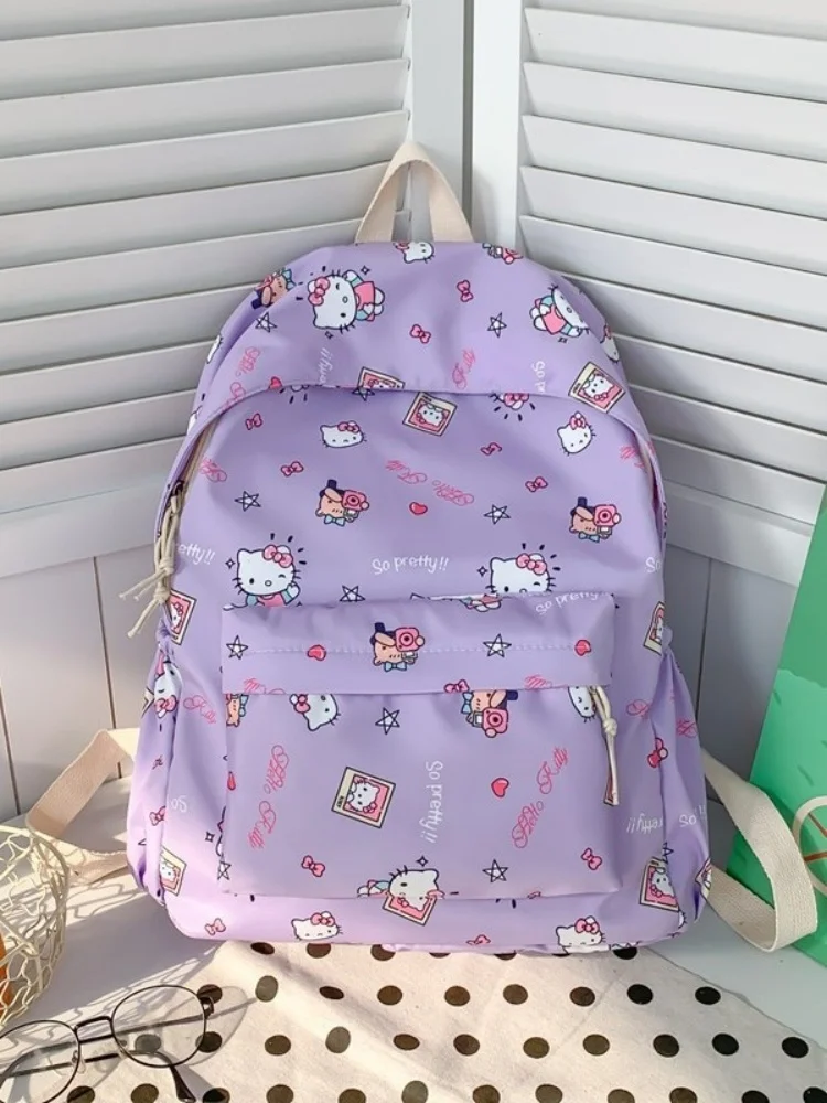 Hello Kitty School Bag Sanrio Children's Backpack Cute Large Capacity Children's School Bags For Girls Kids Travel Bag