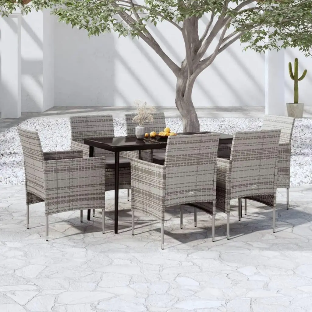

Garden Dining Set Colorful Grey and Black Stylish Outdoor Furniture Table and Chairs for Patio Balcony Dining Area