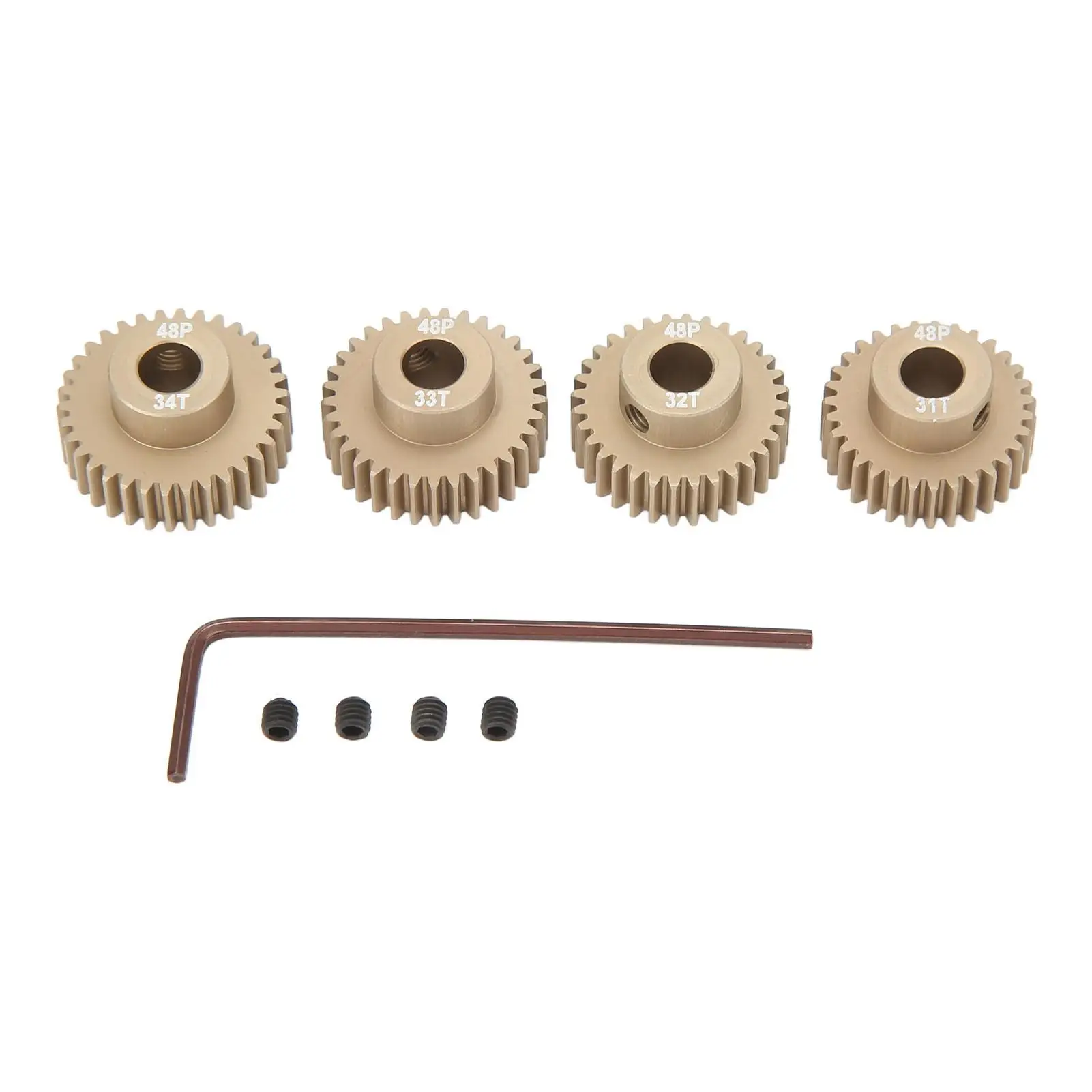 Lightweight 1/10 Sprocket Motor Gear - 7075 Aluminum Alloy Anti-Rust 48DP 0.53M Roller Chain for rc Cars