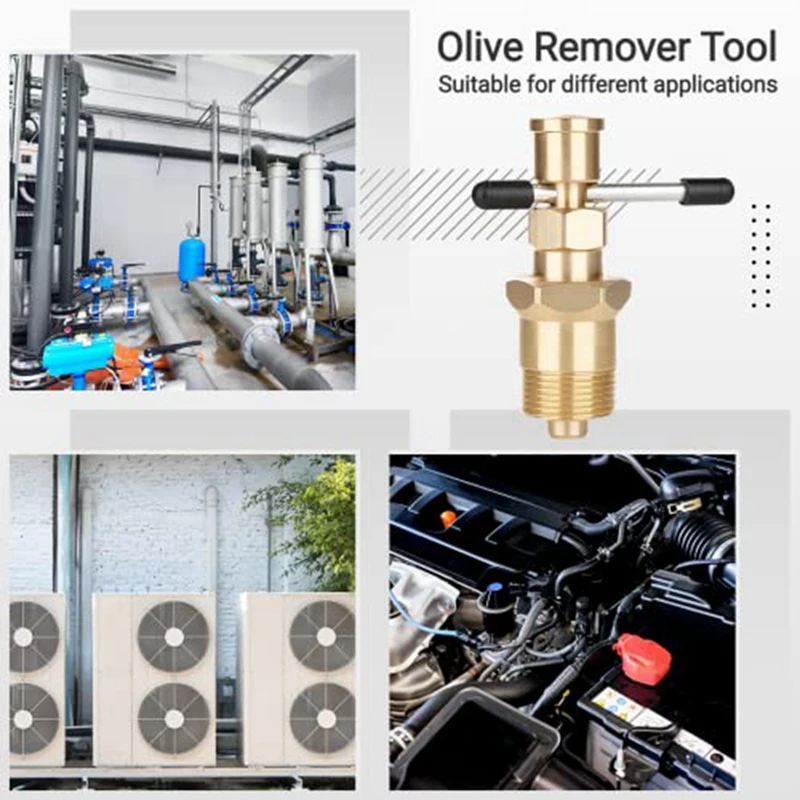 Gold Olive Extrator Tool, adequado para tubos de latão com diâmetro de 1/2 polegadas e 3/4 polegadas