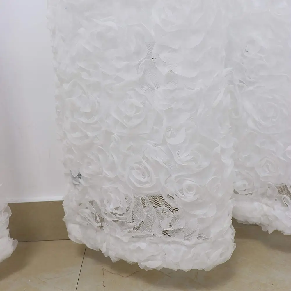 ستائر شفافة بيضاء فاخرة ثلاثية الأبعاد مع جيب قضيب، 51 واسعة × 84 طويلة لغرفة النوم أو غرفة المعيشة