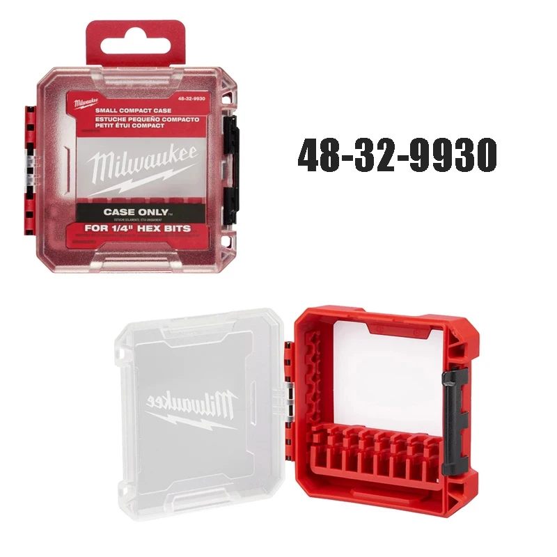 Milwaukee 48-32-9930 Impact Driver Accessory Cases Small-Scale Dustproof Durable Hard Shell Bit Spare Parts Storage Box