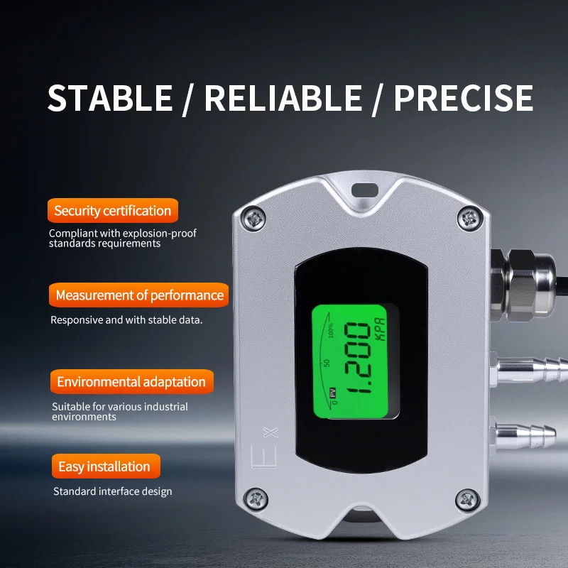 EX type 4-20mA Output Pressure Transmitter 30kpa 50kpa Air Wind 100pa 200pa Sensor Micro Difference Pressure Transmitter DC24V
